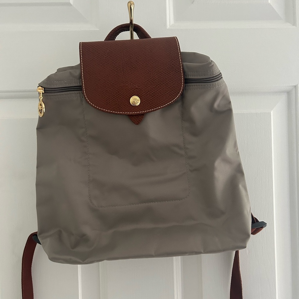 Longchamp Brown and Gray Backpack